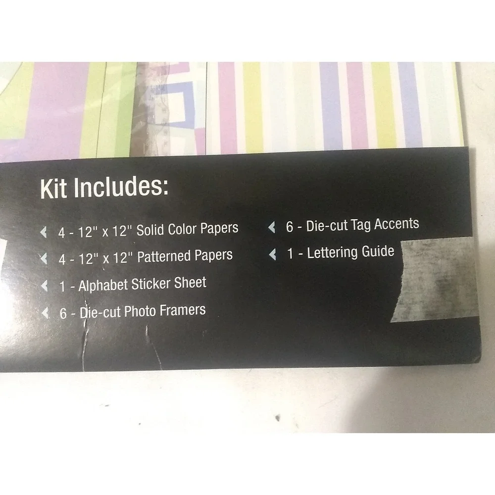 Scrapbook Kit Remember When 140 Pcs Green Blue Purple White 12x12‎ Paper READ
